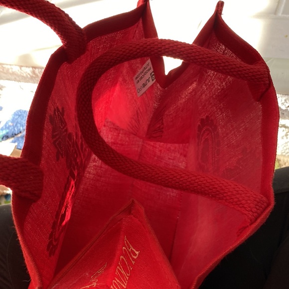 Buckingham Palace, a royal Christmas red and gold jute tote bag NWT - Picture 6 of 9